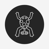 baby toy frog line icon