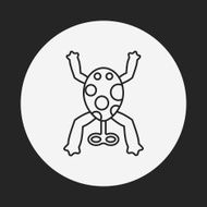 baby toy frog line icon N3