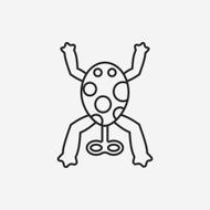 baby toy frog line icon N4