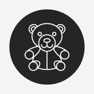 bear doll line icon