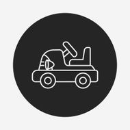 baby toy car line icon