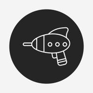 baby toy gun line icon