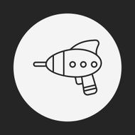 baby toy gun line icon N3