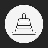 baby toy bricks line icon N19