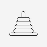 baby toy bricks line icon N20