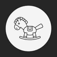 baby toy horse line icon N6