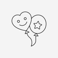baby toy balloon line icon N8