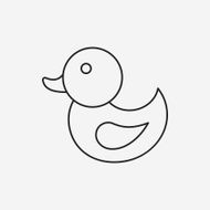 baby toy duck line icon N12