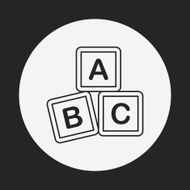 baby toy bricks line icon N23