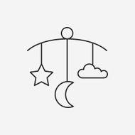 baby hanging line icon N8