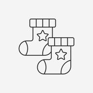 baby socks line icon N12