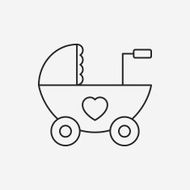 Baby carriages line icon N20