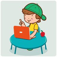 Boy using the computer