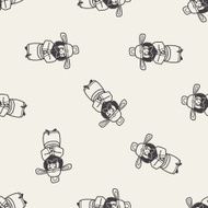 Chinese man doodle seamless pattern background