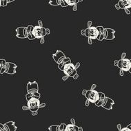 Chinese man doodle seamless pattern background N3