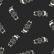 Chinese man doodle seamless pattern background N4
