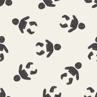 Doodle Baby seamless pattern background