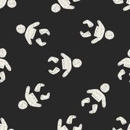 Doodle Baby seamless pattern background N2