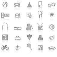 Toy line icons with reflect on white N2