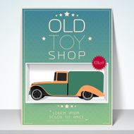 Old toy shop flyer template or banner