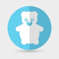 Teddy Bear Toy - Vector icon isolated