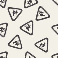 kid sign doodle seamless pattern background