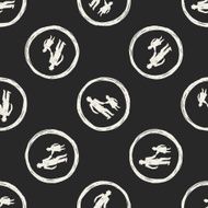 kid sign doodle seamless pattern background N4