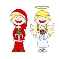 children dressed in christmas