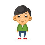Smiling Boy Wearing Green Sweater Vector