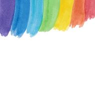 White background with water color rainbow