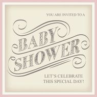 baby shower invitation in retro style