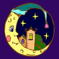 small town on a moon