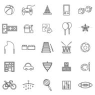 Toy line icons on white background
