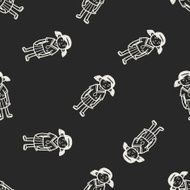 gril doodle seamless pattern background N2