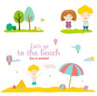 Vector illustration banners for tourism or camp with kids N5