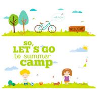 Vector illustration banners for tourism or camp with kids N6