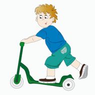 The boy on the scooter