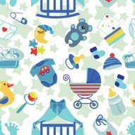 Newborn Baby boy seamless pattern