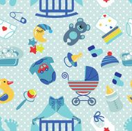 Newborn Baby boy seamless pattern Polka dot