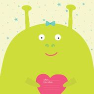 Greeting card with cartoon and funny character animals N2