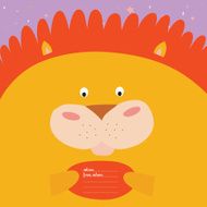 Greeting card with cartoon and funny character animals N3