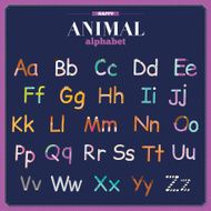 Cute vector zoo alphabet with cartoon and funny animals