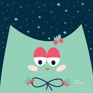 Greeting card with cartoon and funny character animals N6