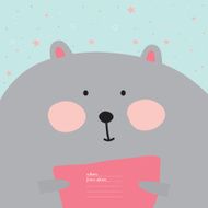 Greeting card with cartoon and funny character animals N9