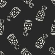 baby rattle doodle seamless pattern background N2