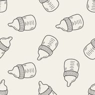 baby milk doodle seamless pattern background