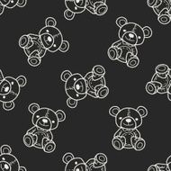 bear doodle seamless pattern background