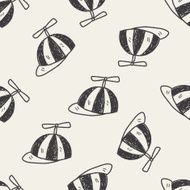 child hat doodle seamless pattern background