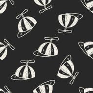 child hat doodle seamless pattern background N2