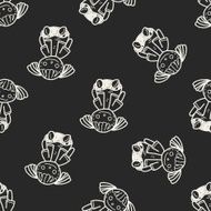 doll doodle seamless pattern background N2